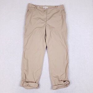 Talbots Signature Khaki Roll-Tab Ankle Chino Pants Women's Size 10